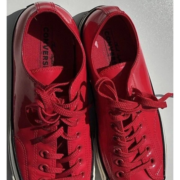 Converse Chuck 70 Ox Men’s Sz 8.5 Red White Patent 162442C RARE - Picture 2 of 12